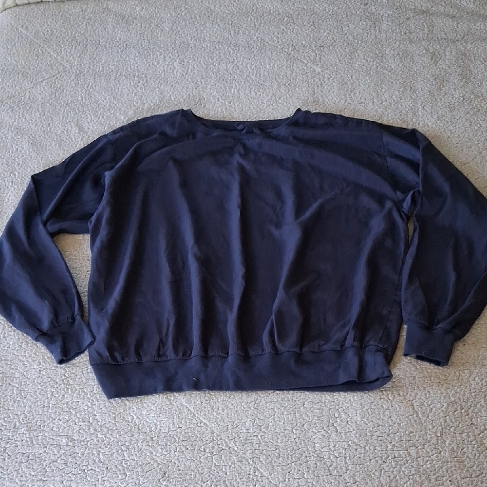 Lou & Grey Navy Blue Relaxed Blouse